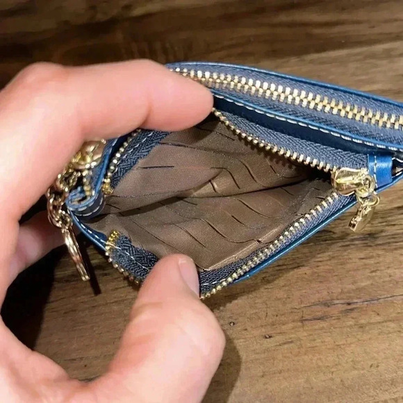 MDBM UK Maison de Beaute Marseilles LIMOGES Small Wallet Prussian Blue MSRP $49 - Picture 9 of 15